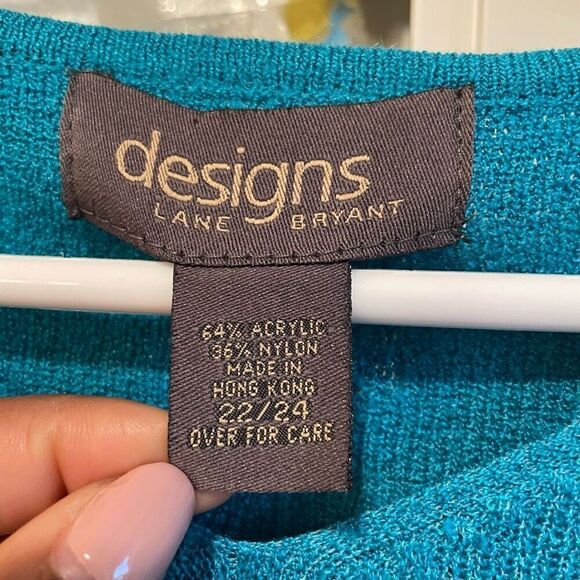 Designs Lane Bryant Sweater Bundle Womens 22/24 VNeck Short Sleeve Acrylic Tunic - Picture 4 of 7